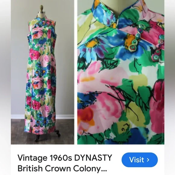 Dynasty vintage 60’s Striped Multicolor Sleeveless silk Dress S/M - Picture 10 of 17